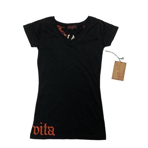 Raw7 V-Neck T-Shirt "Dragon" - Black - Picture 1 of 4